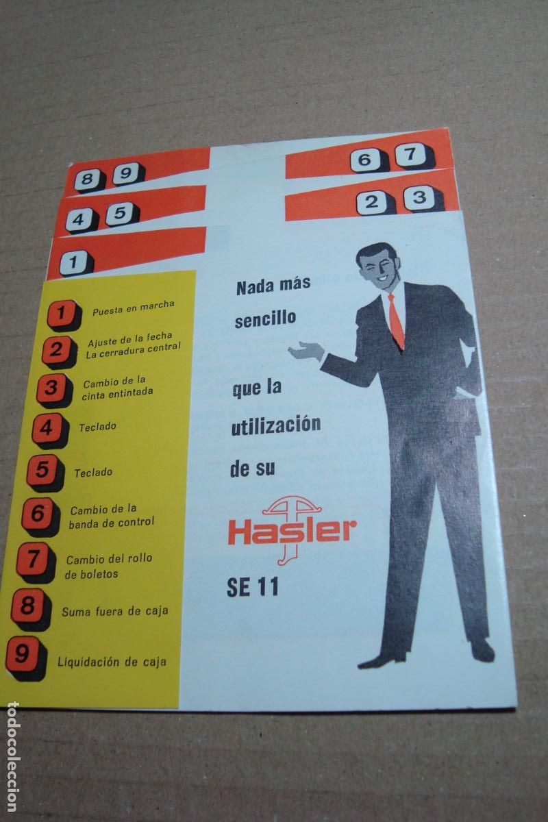 Cat&aacute;logos publicitarios: ANTIGUO DESPLEGABLE PUBLICITARIO REGISTRADORA HASLER SE 11.