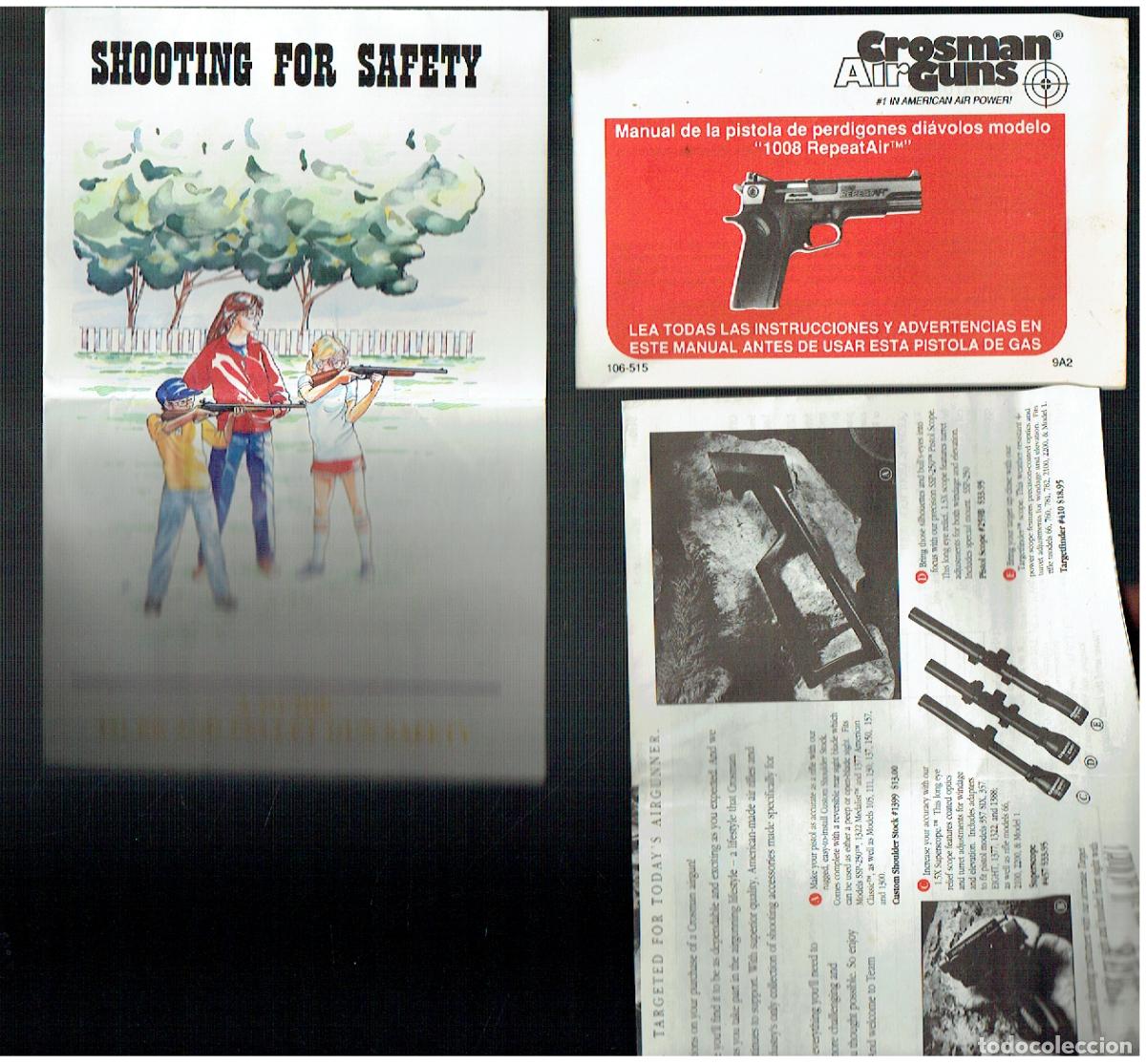 Cat&aacute;logos publicitarios: PISTOLA DE PERDIGONES, CROSMAN AIR GUNS. CAT&Aacute;LOGO/ MANUAL E INSTRUCCIONES. (ST/C61 RUM)