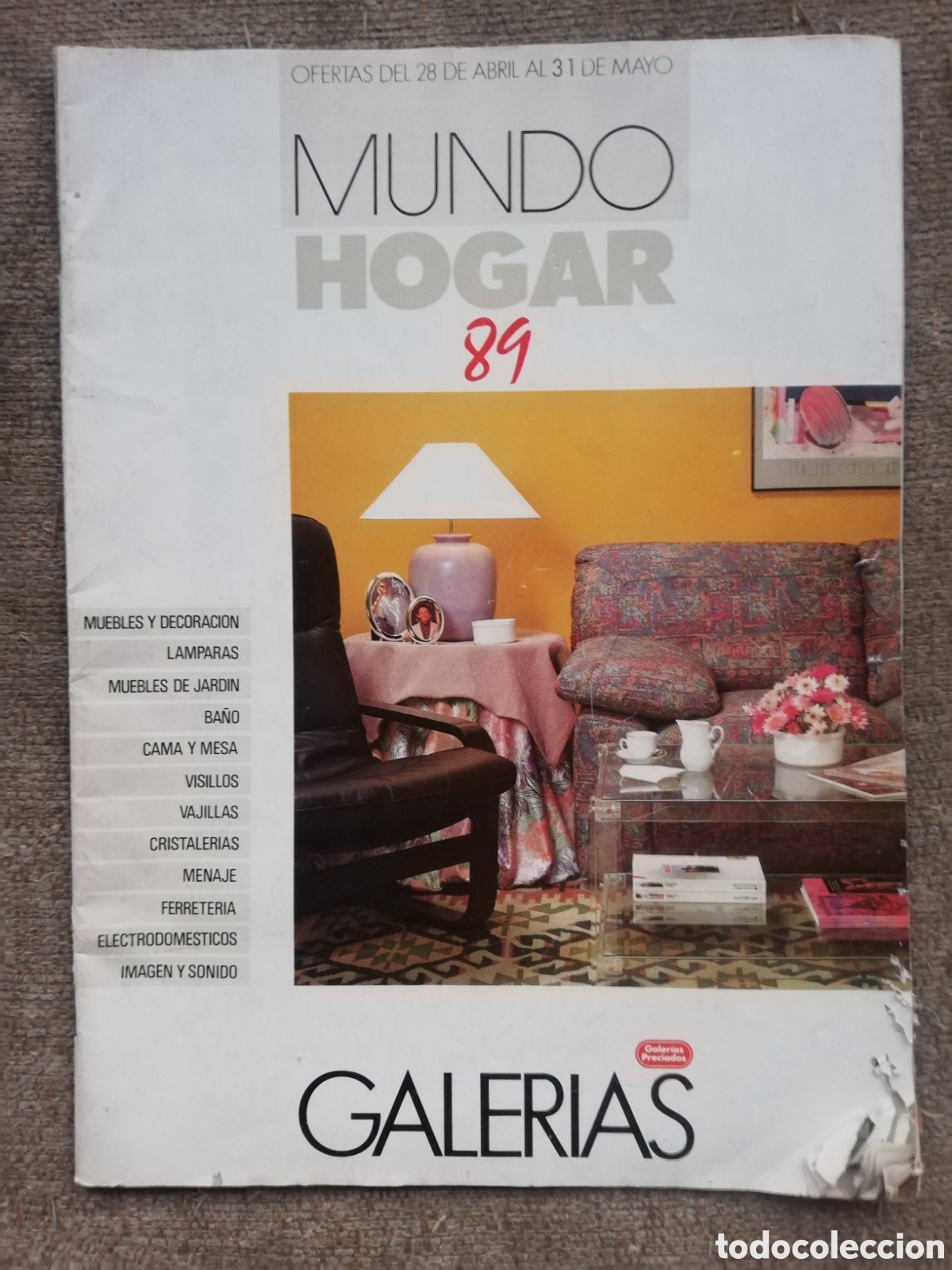 Cat&aacute;logos publicitarios: Cat&aacute;logo publicitario Galer&iacute;as Preciados. Mundo Hogar 89. 1989