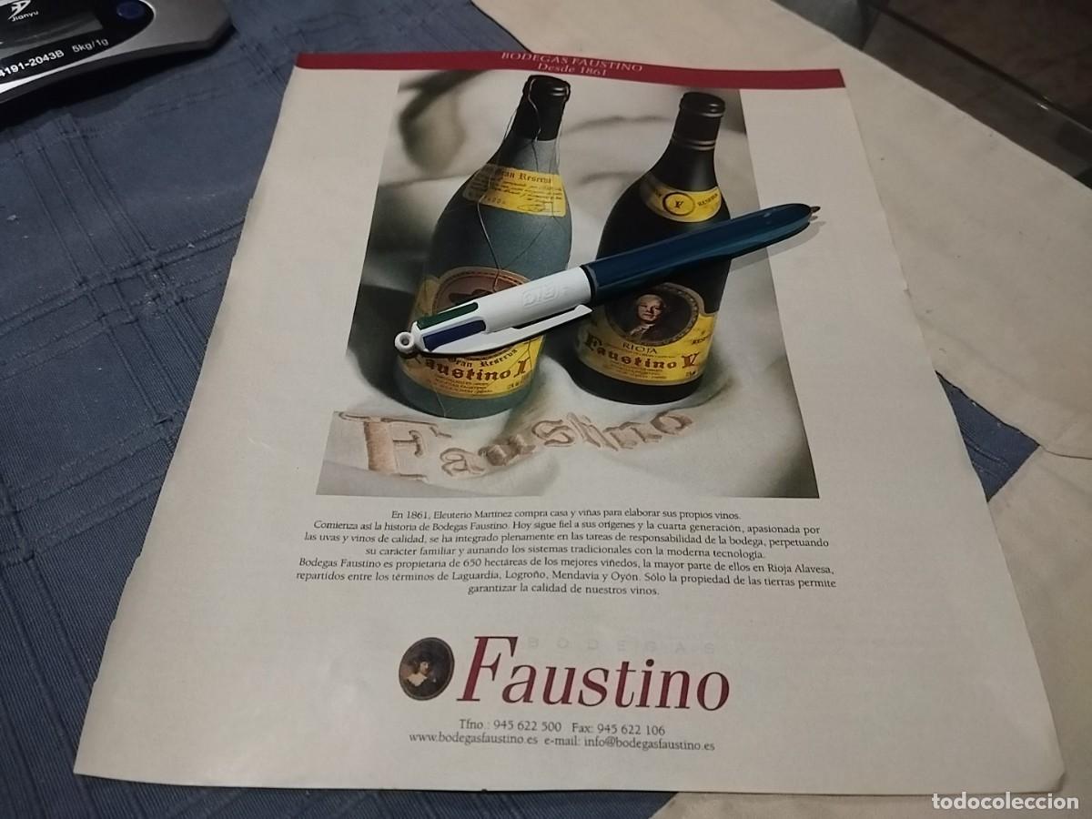 Cat&aacute;logos publicitarios: VINO RIOJA FAUSTINO I Y FAUSTINO V CLIPPING ANUNCIO PUBLICIDAD REVISTA BONITO PARA ENMARCAR