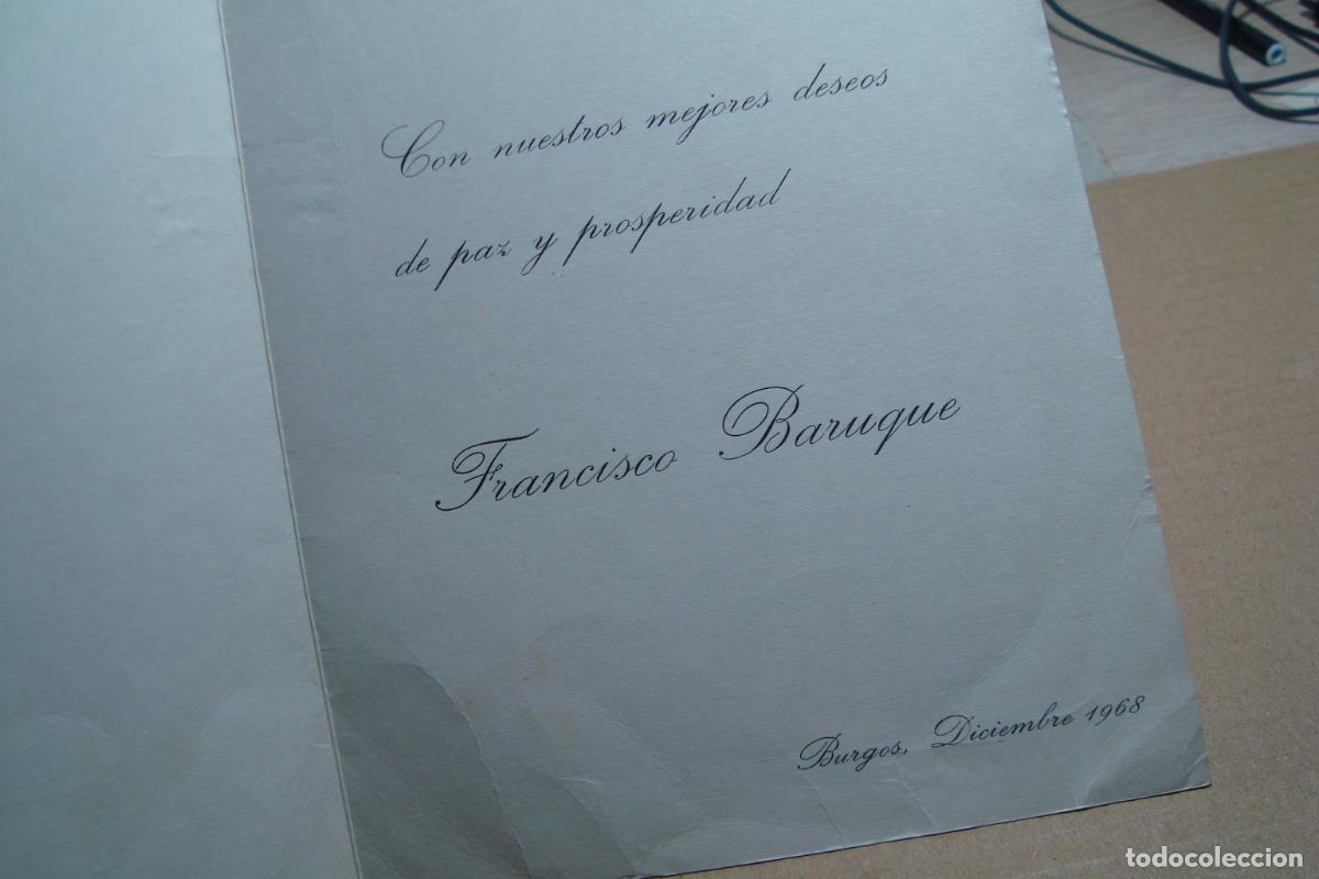 Cat&aacute;logos publicitarios: ANTIGUA TARJETA NAVIDAD FRANCISCO BARUQUE BURGOS 1968.