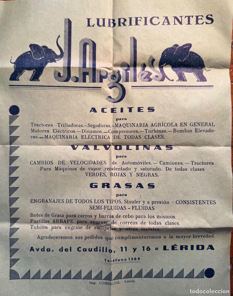 Cat&aacute;logos publicitarios: PUBLICIDAD LUBRIFICANTES J.ARGILES. LERIDA