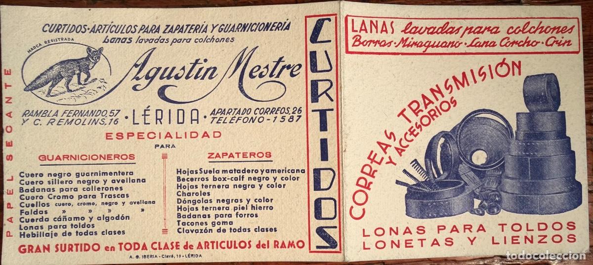 Cat&aacute;logos publicitarios: PUBLICIDAD AGUSTIN MESTRE, LERIDA, CURTIDOS, LANAS, LONAS TOLDOS...