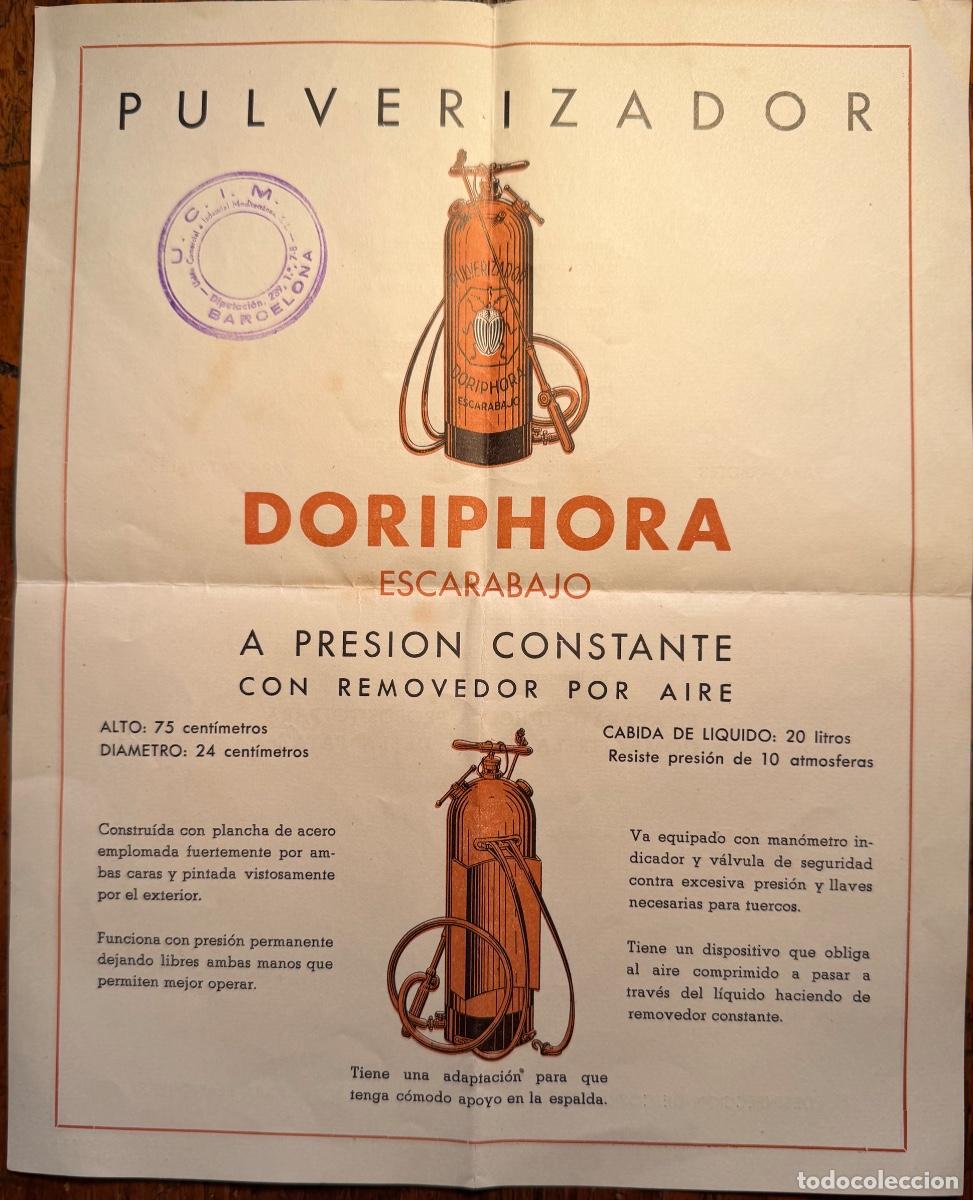 Cat&aacute;logos publicitarios: INTRUCCIONES PUBLICITARIAS PULVERIZADOR DORIPHORA ESCARABAJO