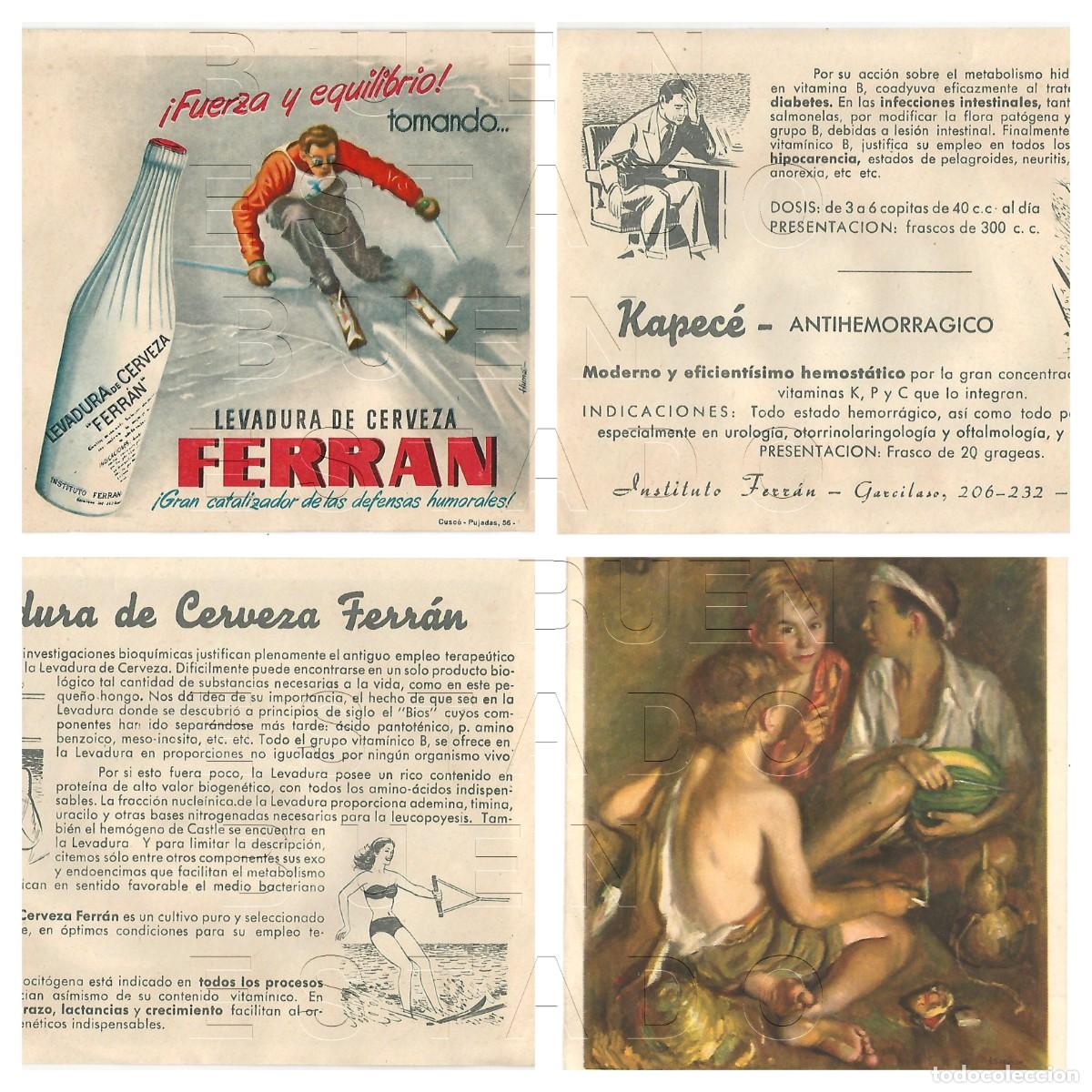 Cat&aacute;logos publicitarios: LEVADURA DE CERVEZA FERRAN DIPTICO PUBLICIDAD ANTIGUA M61