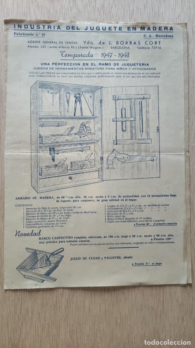 Cat&aacute;logos publicitarios: ANTIGUO CATALOGO INDUSTRIA DEL JUGUETE EN MADERA TEMPORADA 1947-48