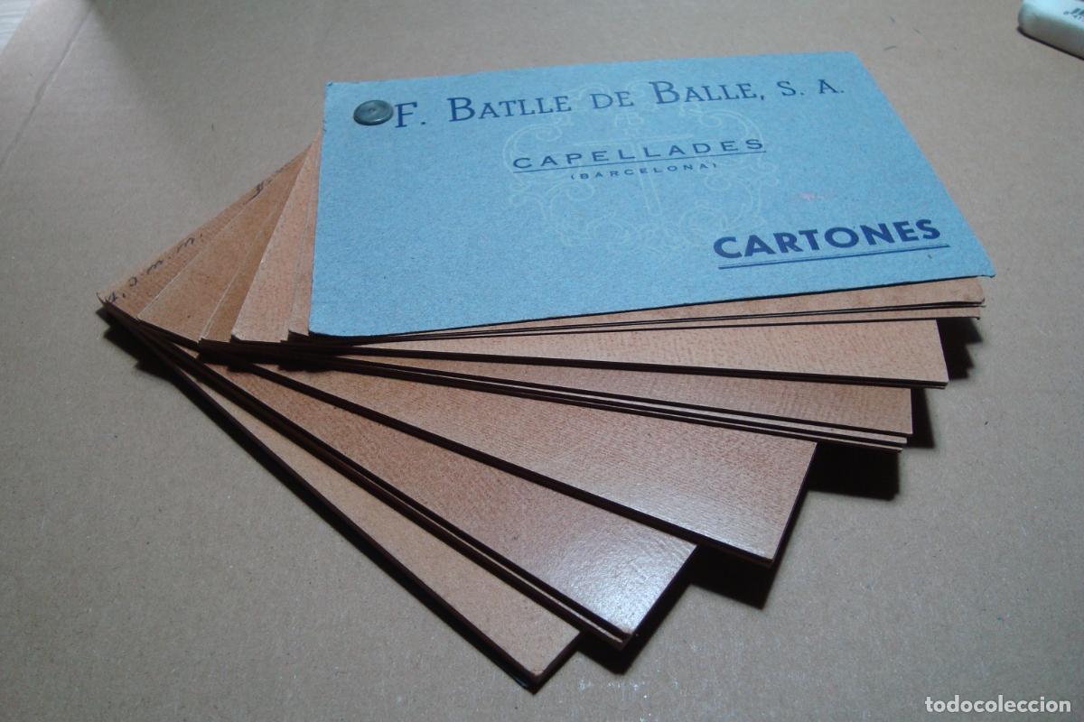 Cat&aacute;logos publicitarios: ANTIGUO MUESTRARIO COMERCIAL CARTONES. F. BATLLE DE BALLE S.A CAPELLADES BARCELONA.