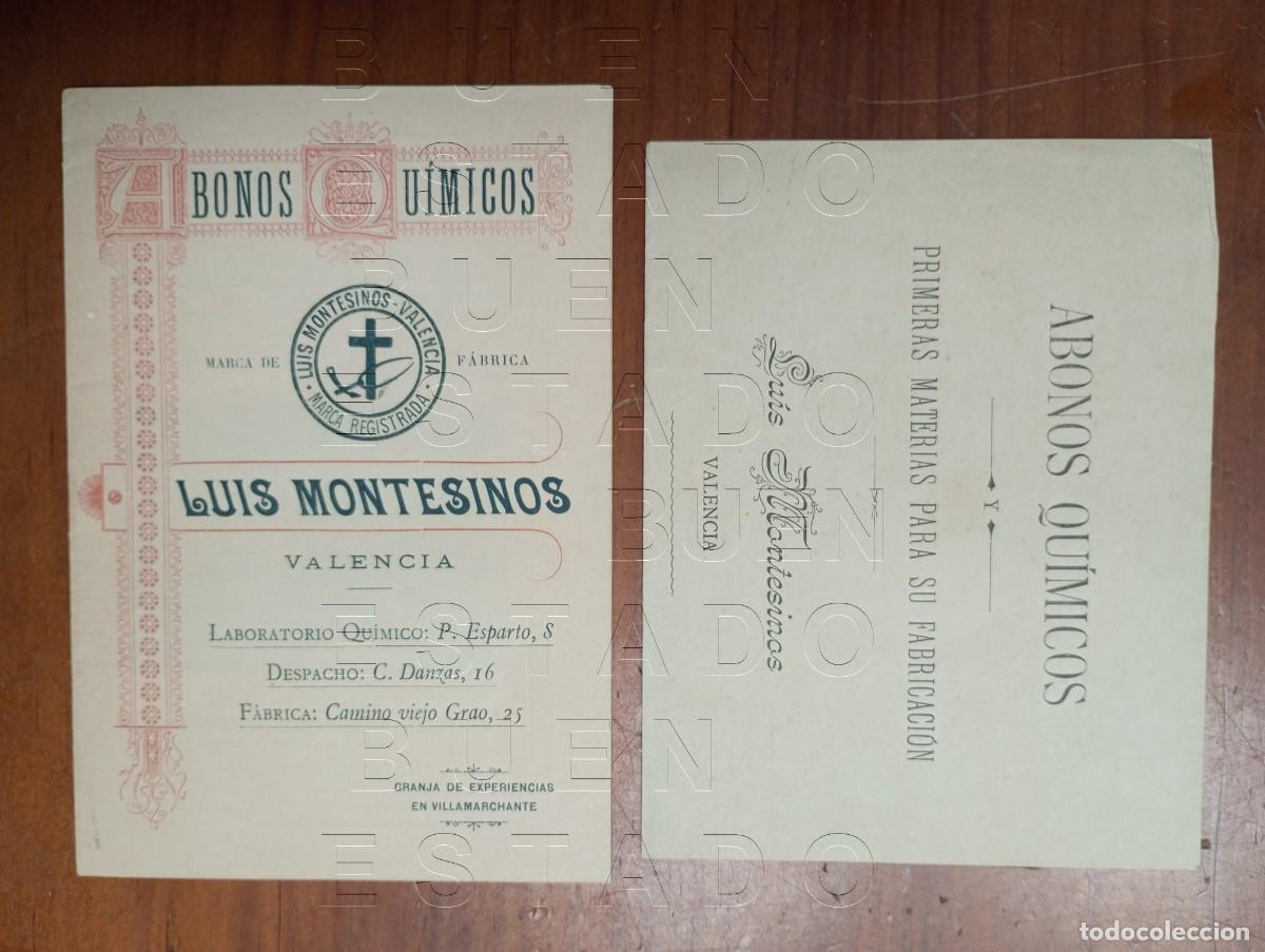 Cat&aacute;logos publicitarios: VALENCIA LUIS MONTESINOS ABONOS QUIMICOS FOLLETO PUBLICITARIO MUY ANTIGUO U33