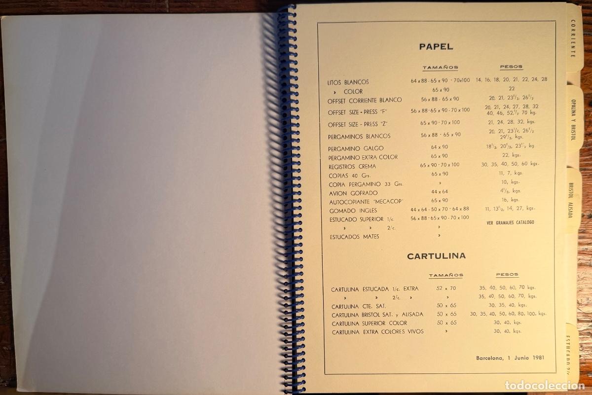 Cat&aacute;logos publicitarios: MUESTRARIO DE PAPEL Y CARTULINAS.
