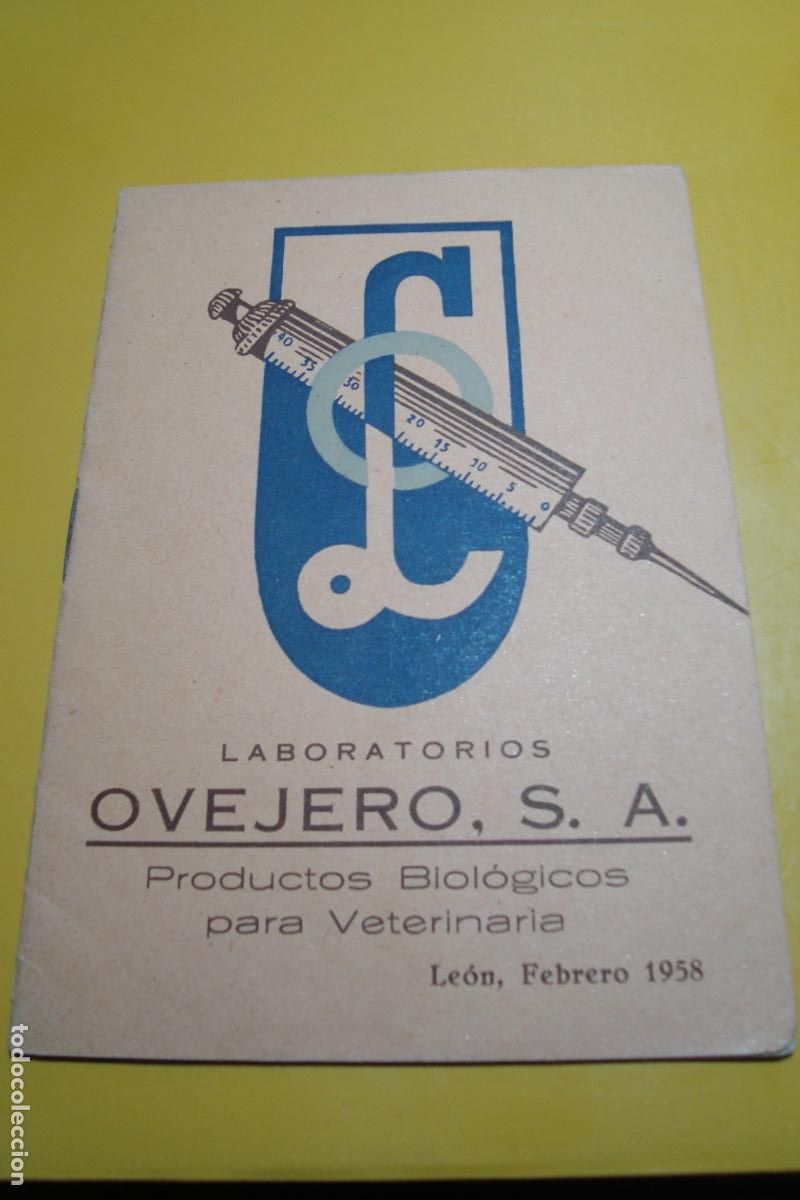 Cat&aacute;logos publicitarios: ANTIGUO FOLLETO CATALOGO LABORATORIOS OVEJERO S.A PRODUCTOS BIOLOGICOS VETERINARIA. LEON 1958