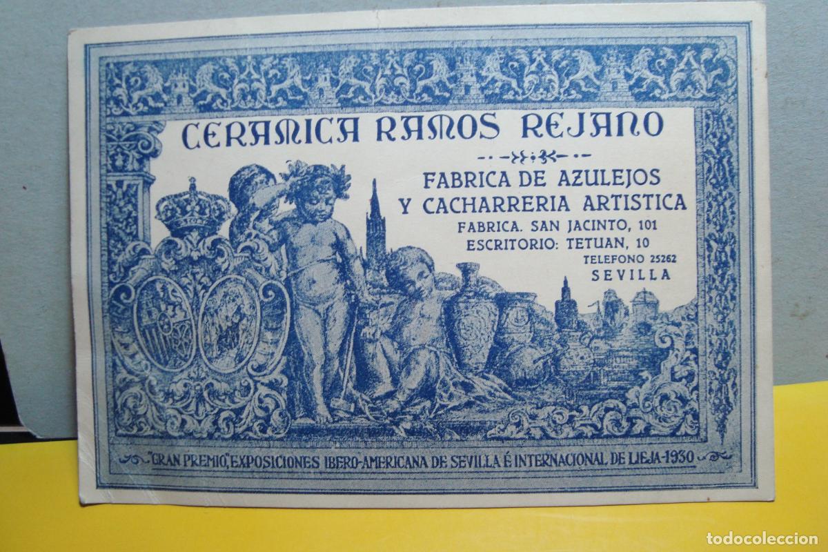 Cat&aacute;logos publicitarios: ANTIGUA TARJETA PUBLICITARIA. CERAMICA RAMOS REJANO. PREMIO EXPOSICION IBERO AMERICANA SEVILLA