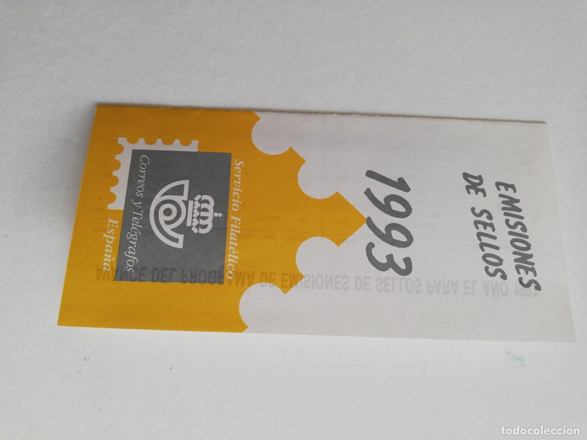 Cat&aacute;logos publicitarios: TRIPTICO EMISIONES DE SELLOS A&Ntilde;O 1992