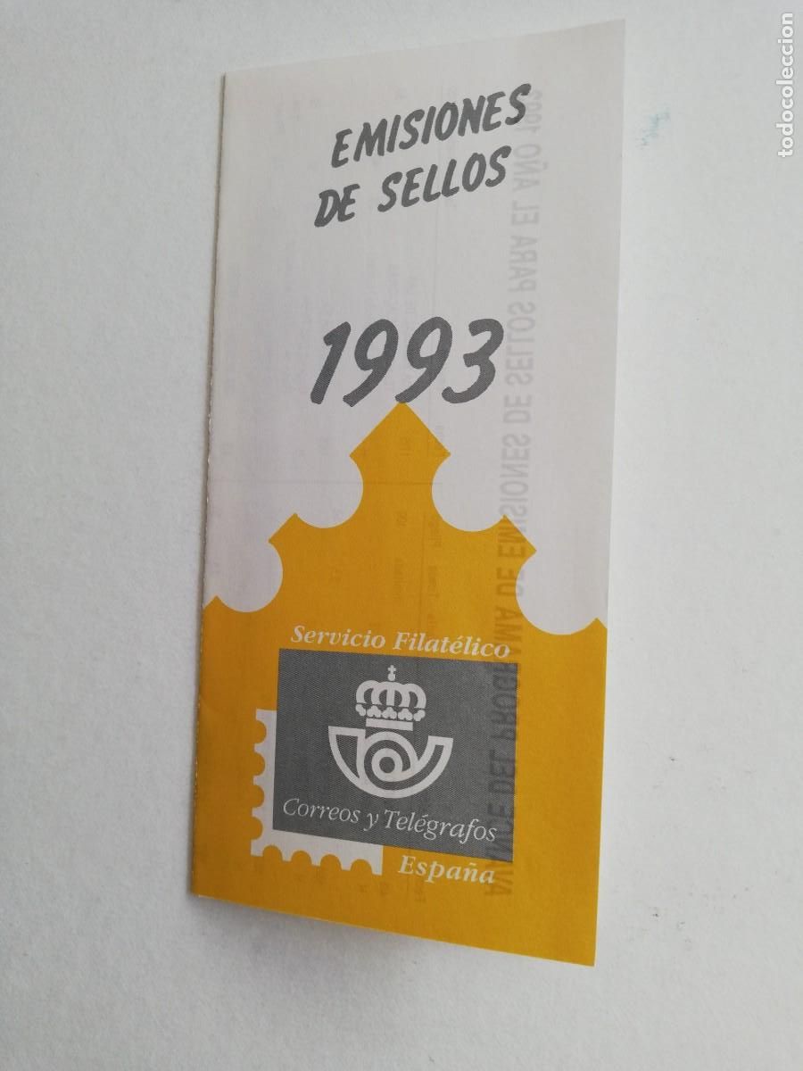 Cat&aacute;logos publicitarios: TRIPTICO EMISIONES DE SELLOS A&Ntilde;O 1992