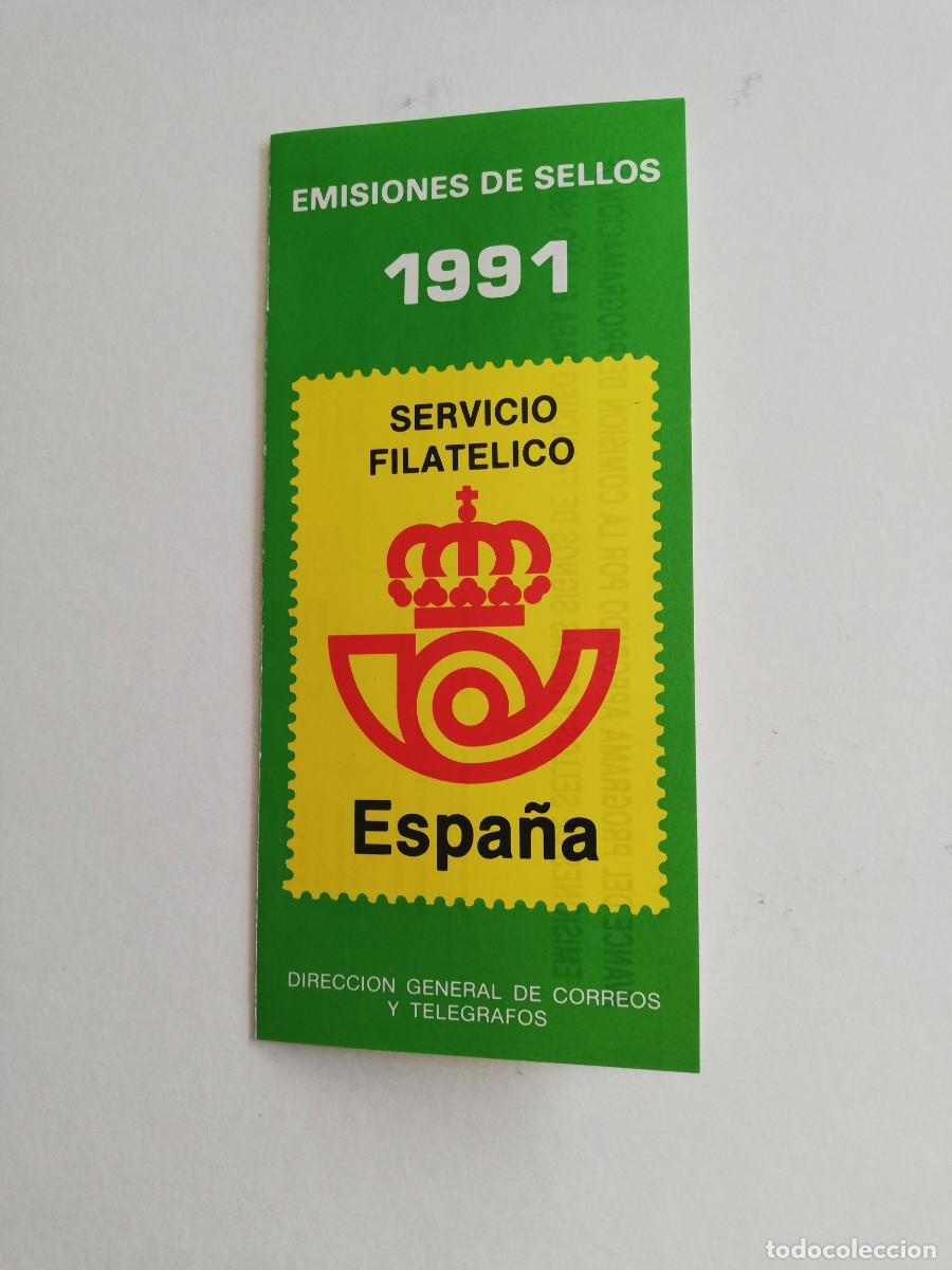 Cat&aacute;logos publicitarios: TRIPTICO EMISIONES DE SELLOS A&Ntilde;O 1991