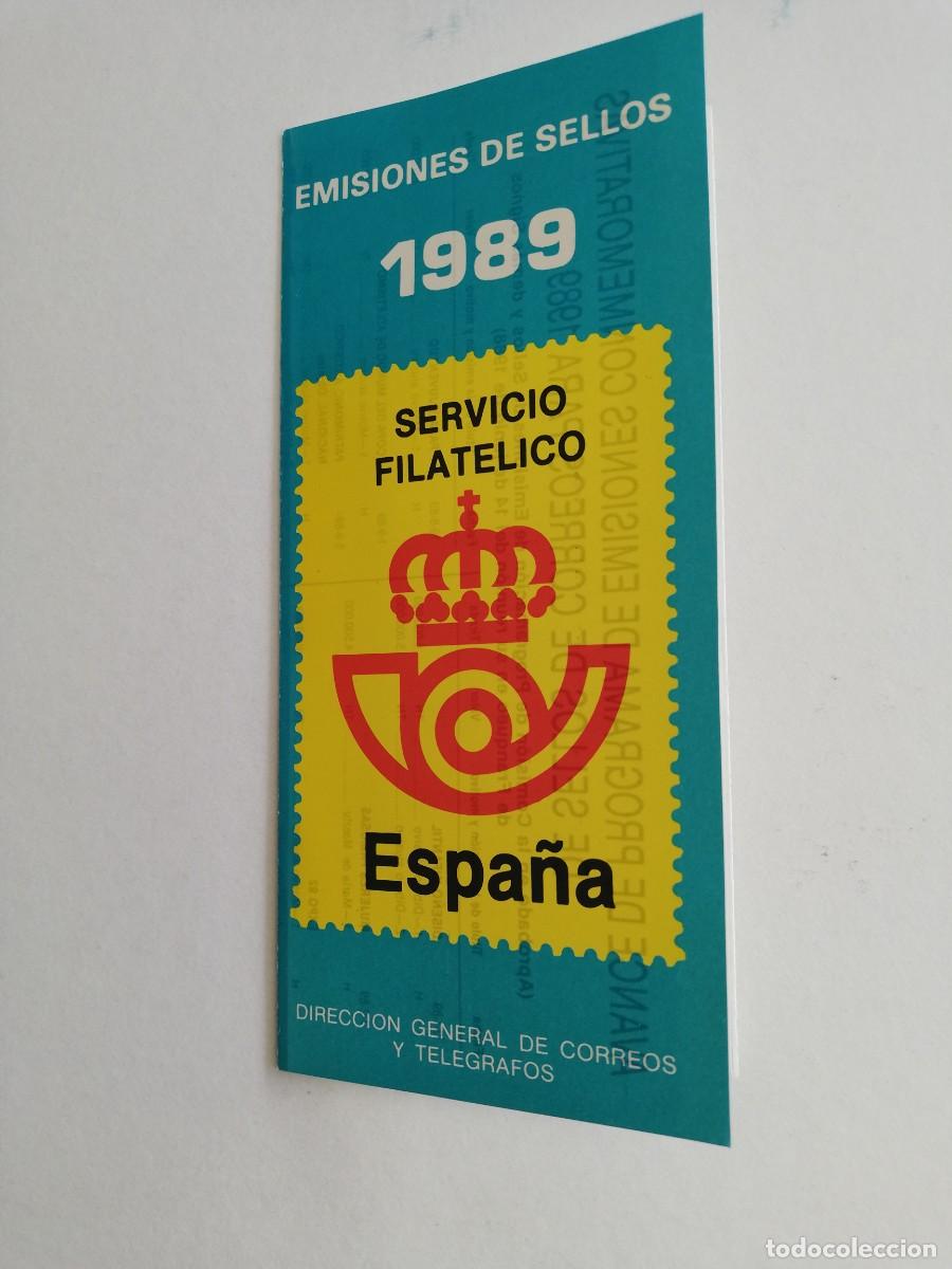 Cat&aacute;logos publicitarios: TRIPTICO EMISIONES DE SELLOS A&Ntilde;O 1989