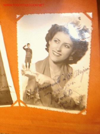 Cin&eacute;ma: Antigua fotograf&iacute;a con aut&oacute;grafo de ??, a&ntilde;os 40/50.