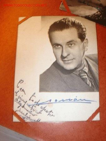 Cine: Antigua fotograf&iacute;a con aut&oacute;grafo del artista ??, fechado 13 Marzo 1945.