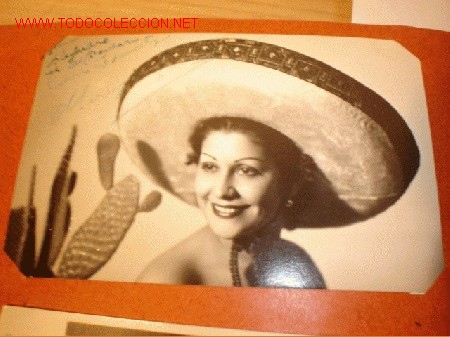 Cine: Antigua fotograf&iacute;a con aut&oacute;grafo de la artista Maruja ??, a&ntilde;os 40/50.