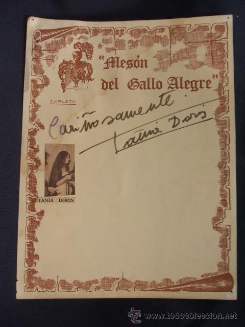 Cine: DEDICATORIA Y AUTOGRAFO ORIGINAL - TANIA DORIS - - Foto 1