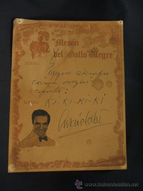 Cine: DEDICATORIA Y AUTOGRAFO ORIGINAL - MARIO CABRE - - Foto 1