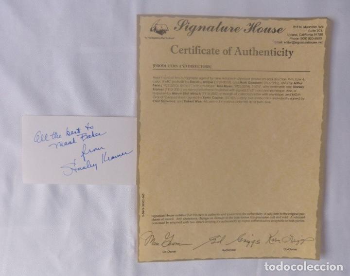 Cine: Stanley Kramer signed card - Foto 1
