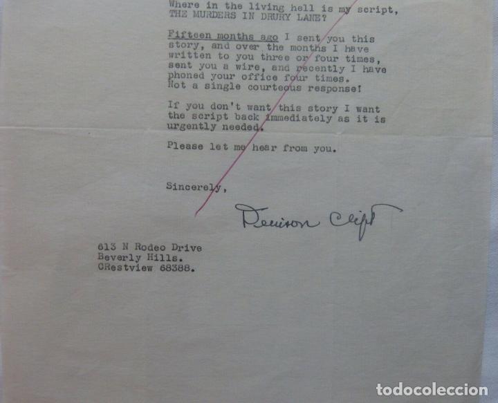 Cine: Denison Clift signed letter,June 7 1958 - Foto 2
