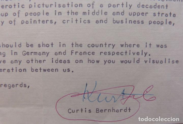 Cine: Curtis Bernhardt signed letter, March 14th, 1961 - Foto 2
