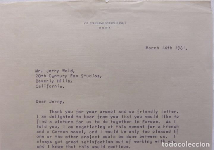Cine: Curtis Bernhardt signed letter, March 14th, 1961 - Foto 4