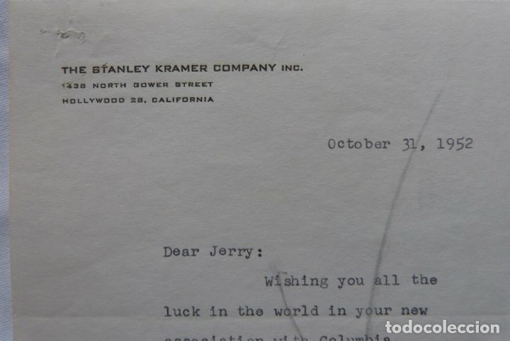 Cine: Stanley Kramer signed letter with response, October 31, 1952 - Foto 3
