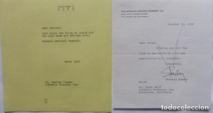 Cine: Stanley Kramer signed letter with response, October 31, 1952 - Foto 5