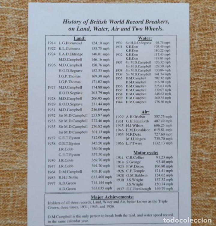 Cine: A British Record Breakers Past &amp; Present signed dinner menu, Richard Noble, etc. - Foto 5