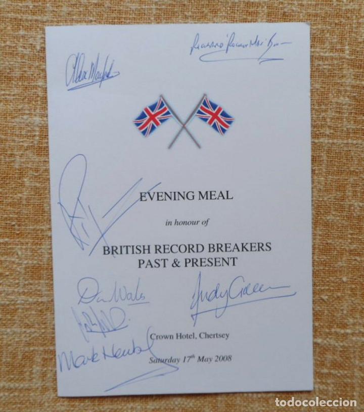 Cine: A British Record Breakers Past &amp; Present signed dinner menu, Richard Noble, etc. - Foto 1