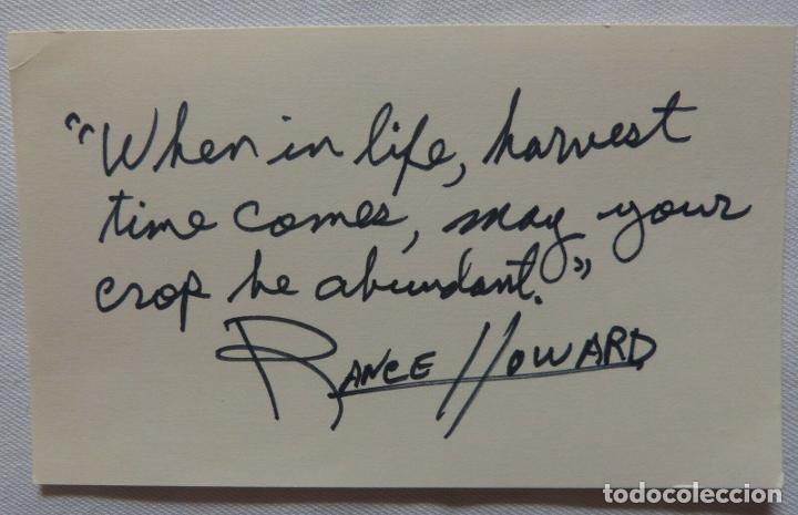 Cine: Rance Howard Signed card (ALS) - Foto 1