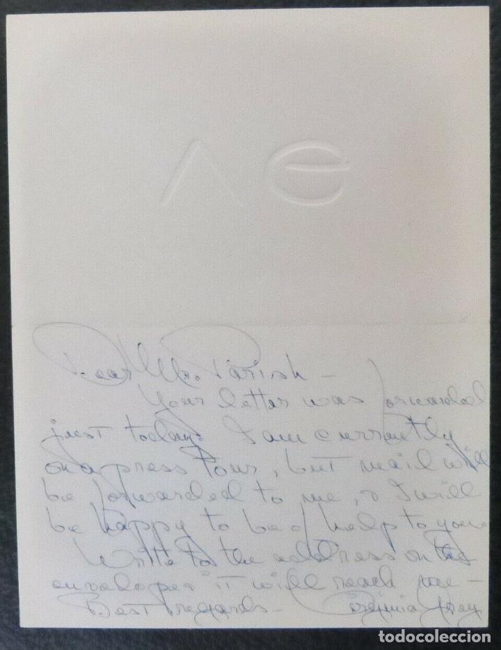Cine: VIRGINIA GREY SIGNED CARD WITH ALS - Foto 1