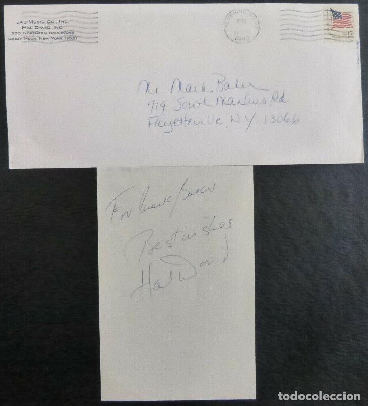 Cine: Hal David signed note with the envelope (Composer)1980 - Foto 2