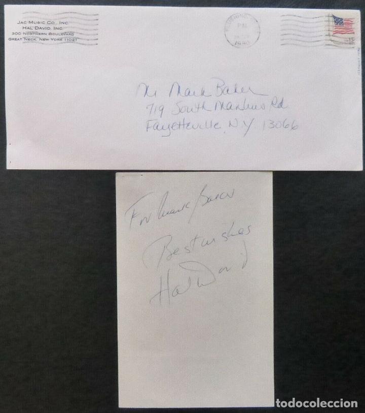 Cine: Hal David signed note with the envelope (Composer)1980 - Foto 1