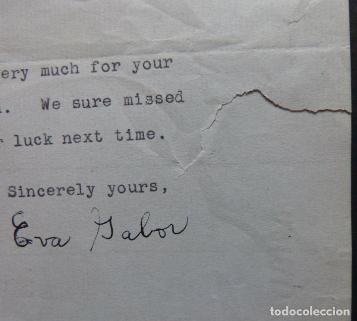 Cine: Eva Gabor signed TLS, dated April 4, 1956 - Foto 3
