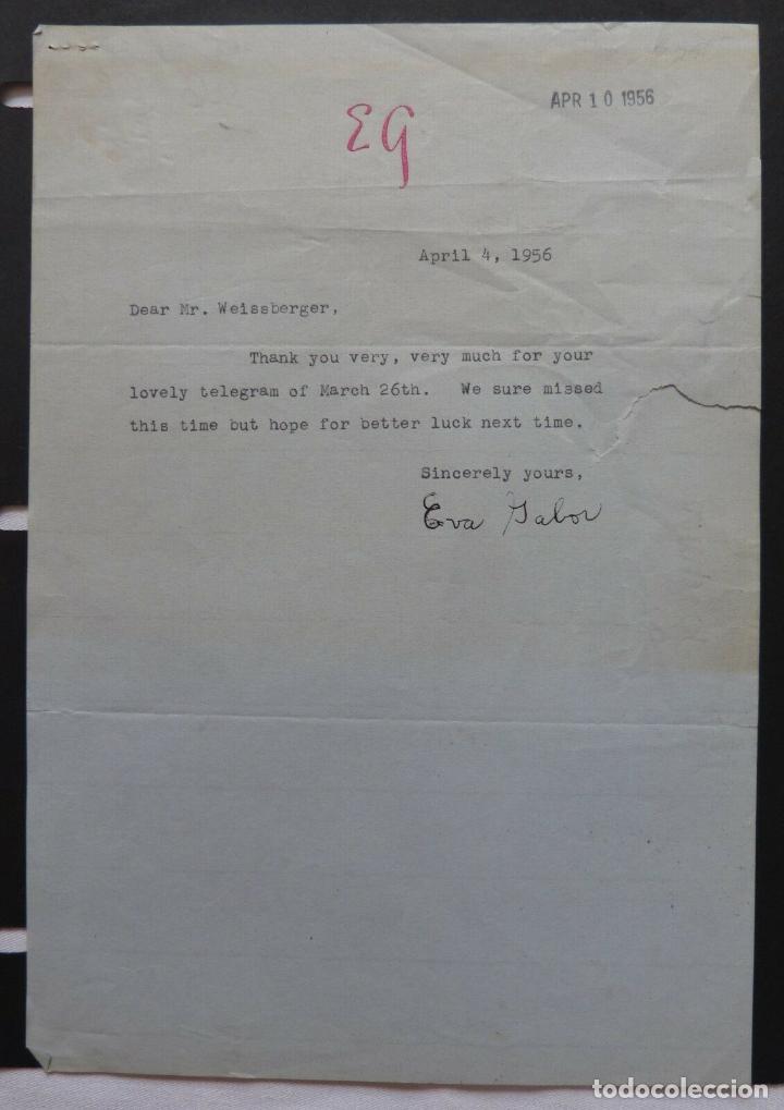 Cine: Eva Gabor signed TLS, dated April 4, 1956 - Foto 4
