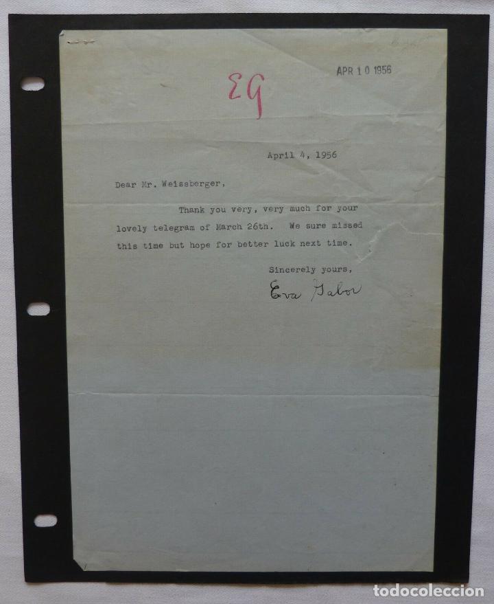 Cine: Eva Gabor signed TLS, dated April 4, 1956 - Foto 6