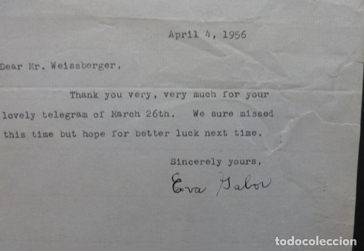 Cine: Eva Gabor signed TLS, dated April 4, 1956 - Foto 7