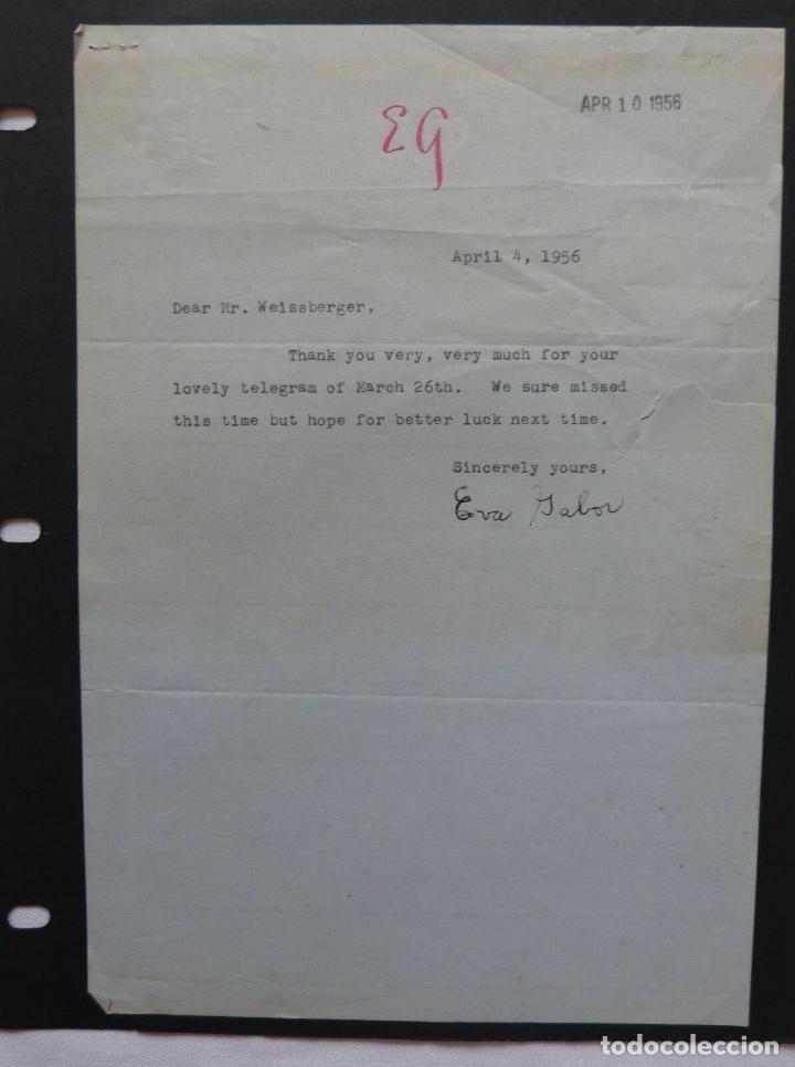 Cine: Eva Gabor signed TLS, dated April 4, 1956 - Foto 1