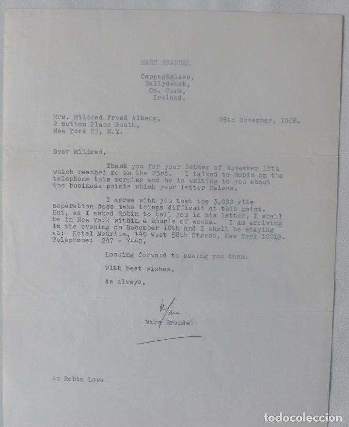 Cine: Marc Brandel letter signed/1968 - Foto 4