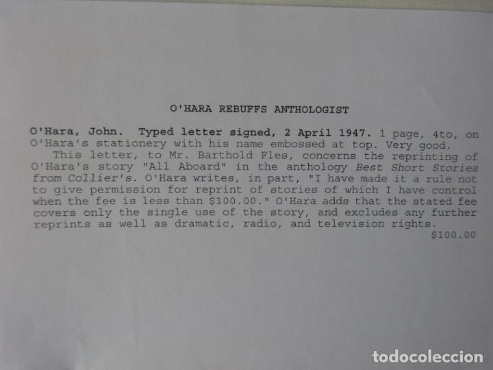 Cine: John O&acute;hara letter signed/1947 - Foto 3