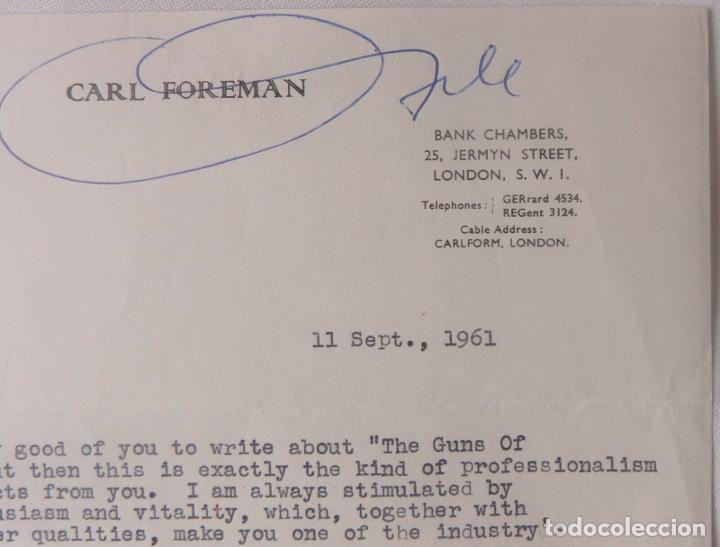 Cine: Carl Foreman signed letter/1961 - Foto 2