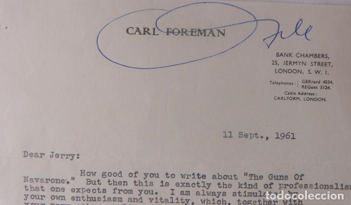 Cine: Carl Foreman signed letter/1961 - Foto 4