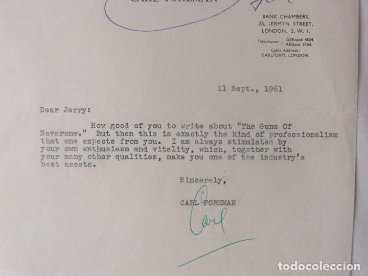 Cine: Carl Foreman signed letter/1961 - Foto 5