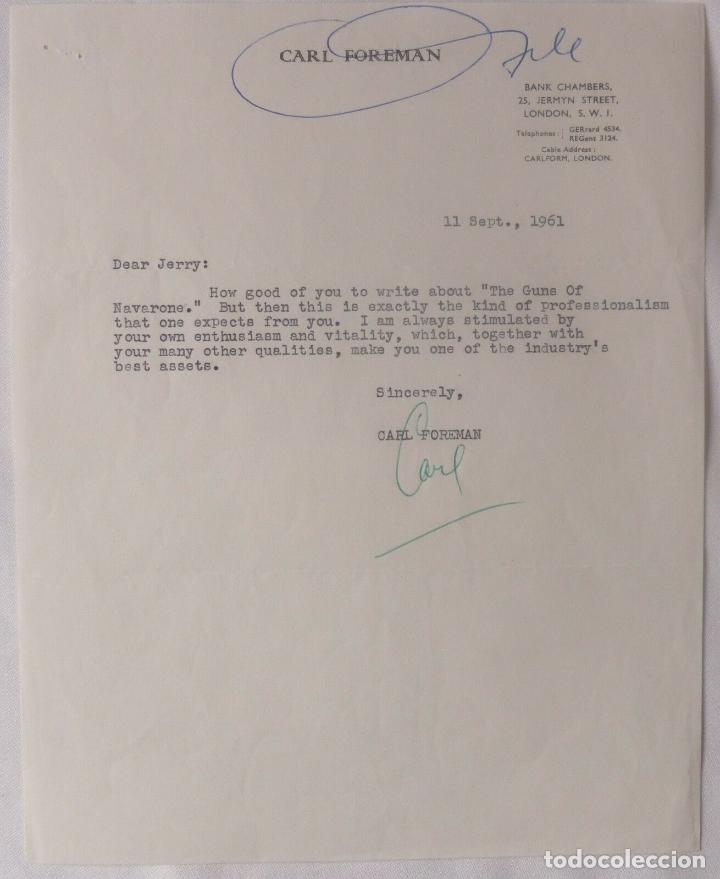 Cine: Carl Foreman signed letter/1961 - Foto 7