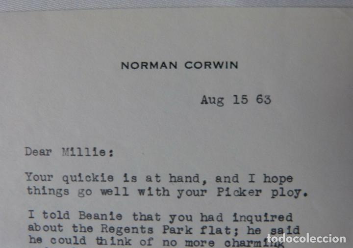 Cine: Norman Corwin letter signed/1963 - Foto 4