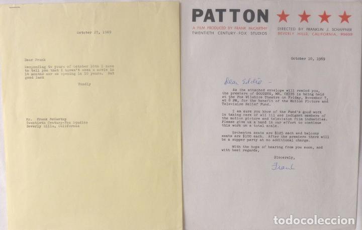 Cine: Frank McCarthy signed letter with response, October 10, 1969 - Foto 1