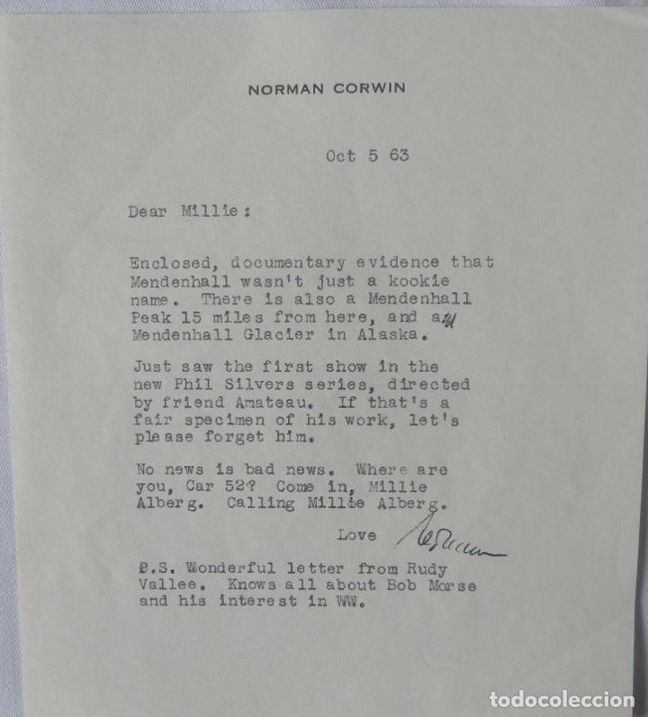 Cine: Norman Corwin signed letter, Oct 5, 1963 - Foto 5